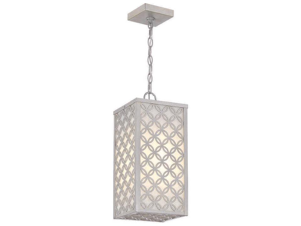 Clover LED Geometric Outdoor Pendant Light in Aged Silver