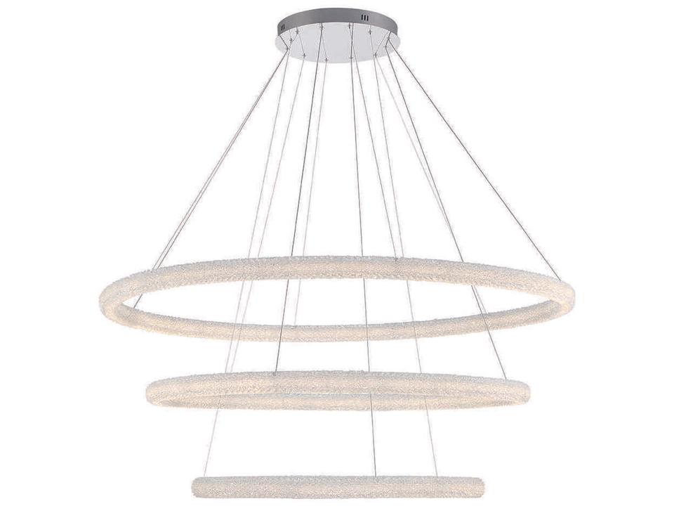 Sassi 1-Light Chrome Crystal LED Linear Chandelier