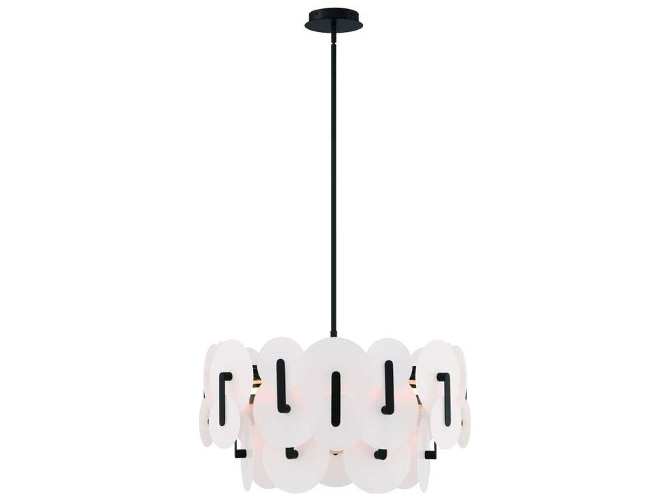 Nuvola 2-Light Matte Black Chandelier with Integrated LED