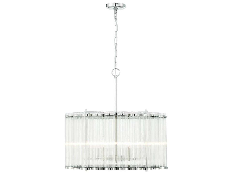 Glasbury 6-Light Nickel Drum Chandelier
