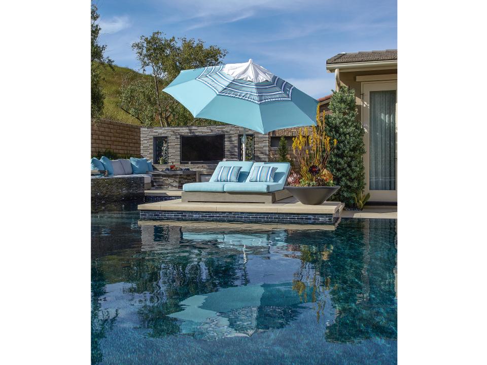 11 ft teal patio umbrella ABCCANOPY 11FT 3-Tier Solar Umbrella, 32 LED Lights, Turquoise Tilt feature enables you to have just the right angle for your ideal amount of shade thanks to its straightforward and durable crank handle Treasure Garden 11 Foot Octagon