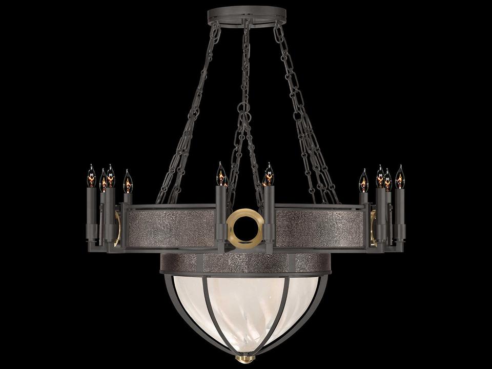 Mirage 15-Light Candelabra Chandelier in Midnight Steel