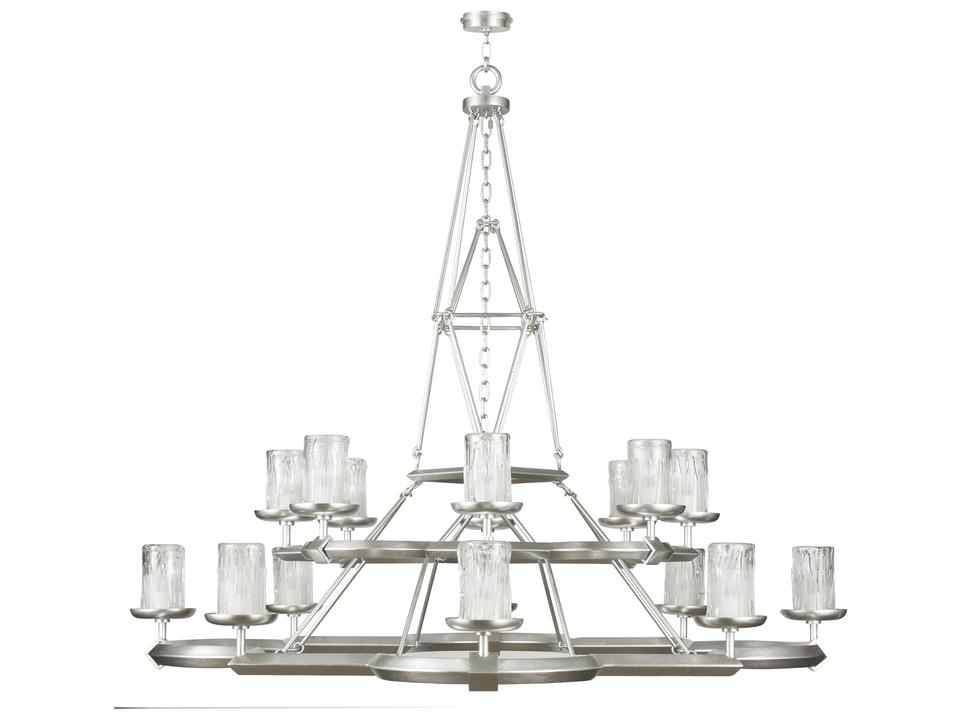16-Light Liaison Silver Candelabra Cylinder Tiered Chandelier