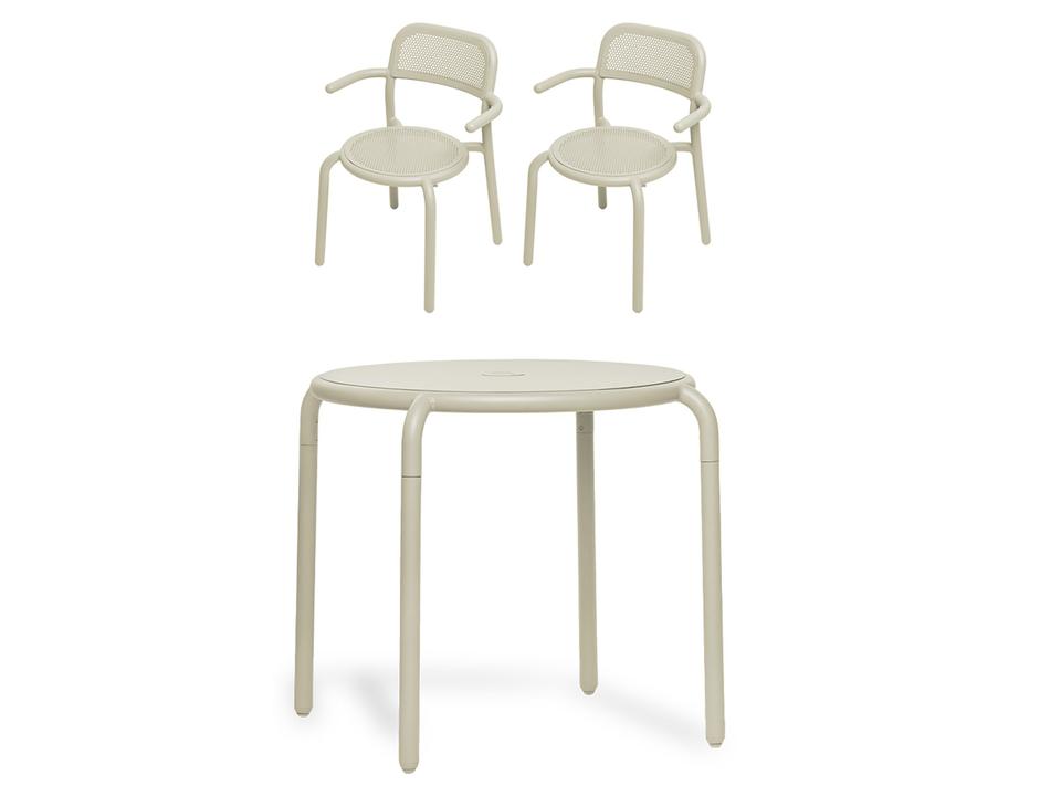 Toni Bistro Set with Armchairs in Desert