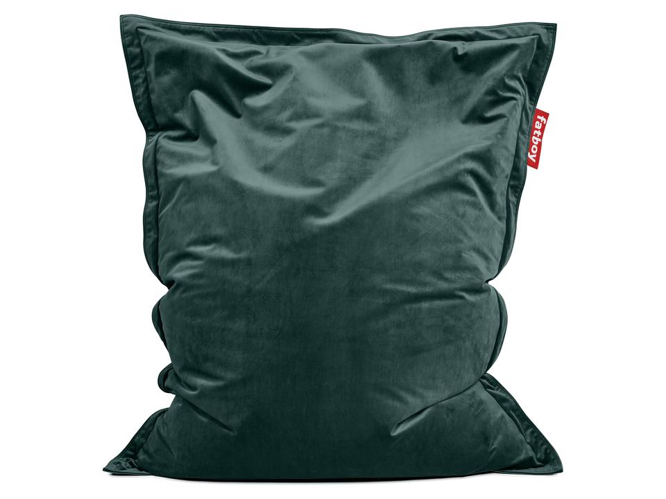 Original Slim Recycled Velvet Bean Bag Chair in Petrol