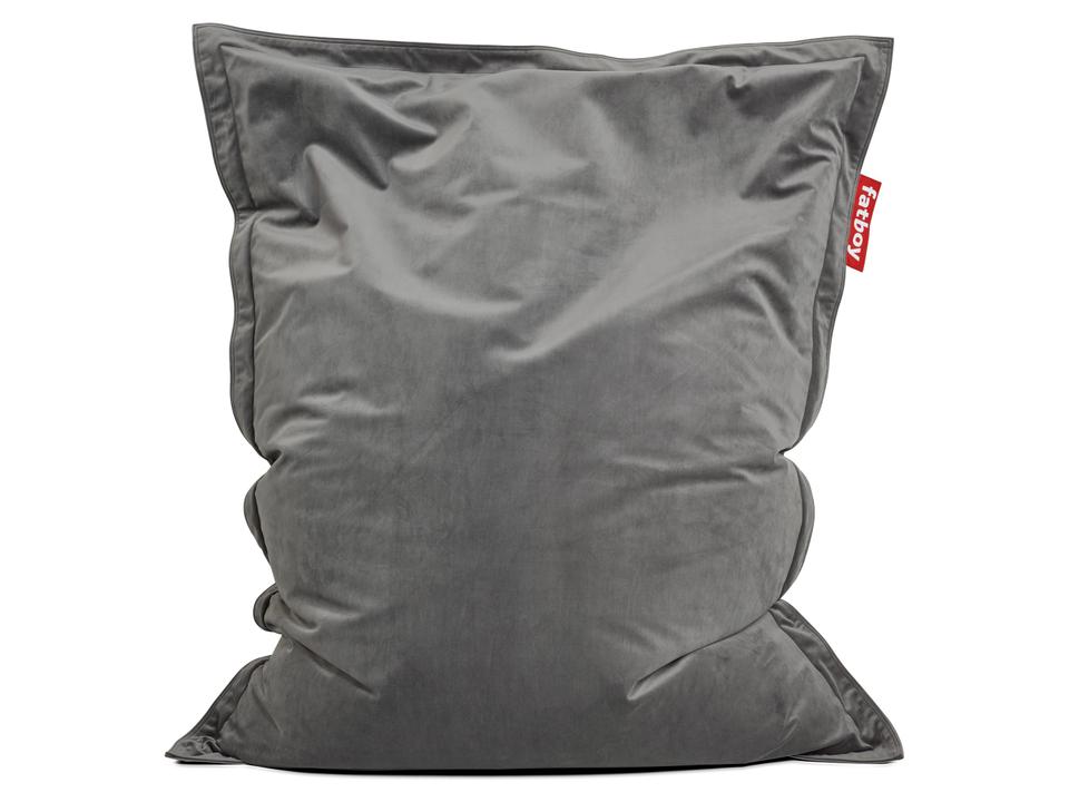 Original Slim Recycled Velvet Bean Bag Chair in Taupe