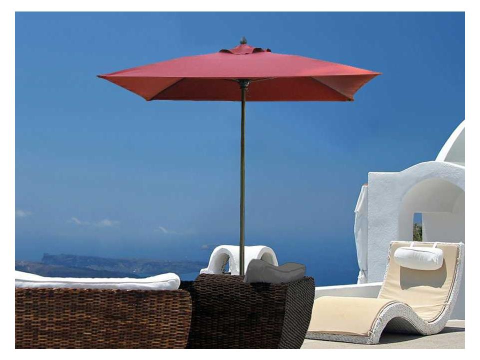 Fiberbuilt Lucaya 6 Foot Square Aluminum Outdoor Patio Umbrella