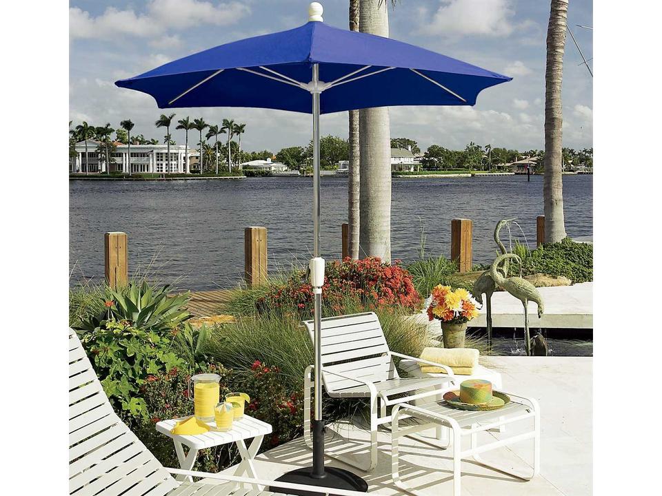 fiberbuilt patio umbrella 7.5' Hex Garden 6 Rib Push Up Bright Aluminum with Navy Blue Vinyl Coated Weave Canopy, 7GPUA-Navy Blue friendly valance style umbrellas provide years of shaded comfort to backyards and pool decks. FiberBuilt Umbrellas Patio Umbrella, 7.5