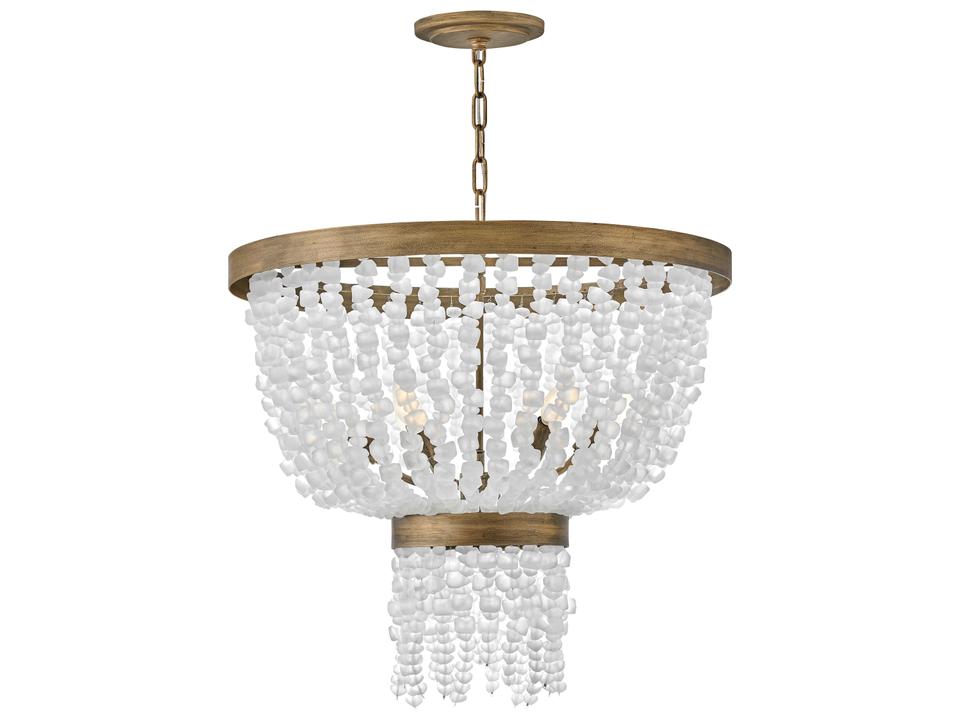 Dune 6-Light Burnished Gold Glass Candelabra Chandelier