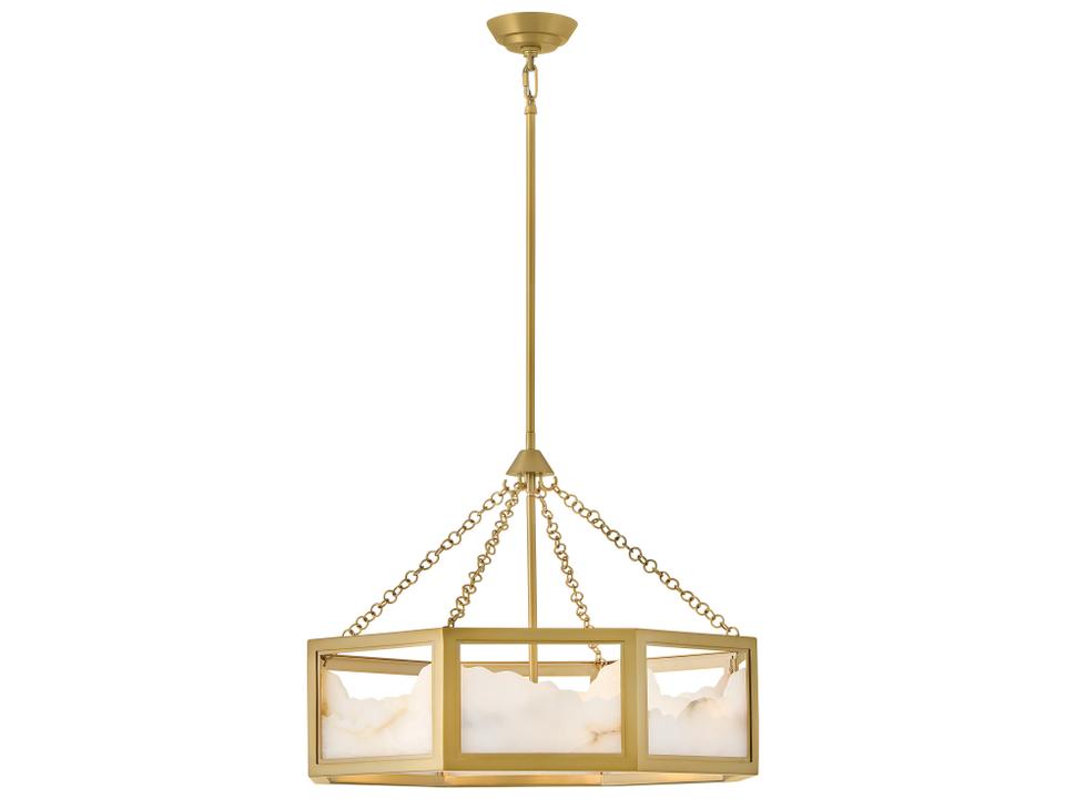 Veleta 8-Light Lacquered Brass Drum Geometric Chandelier