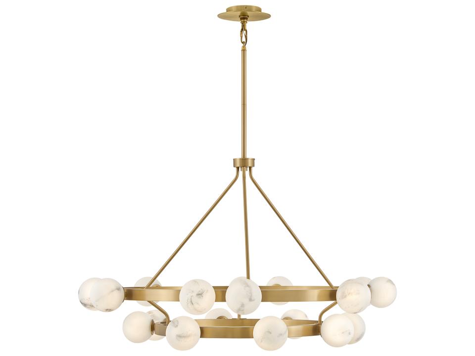 Selene 18-Light Lacquered Brass Globe Chandelier