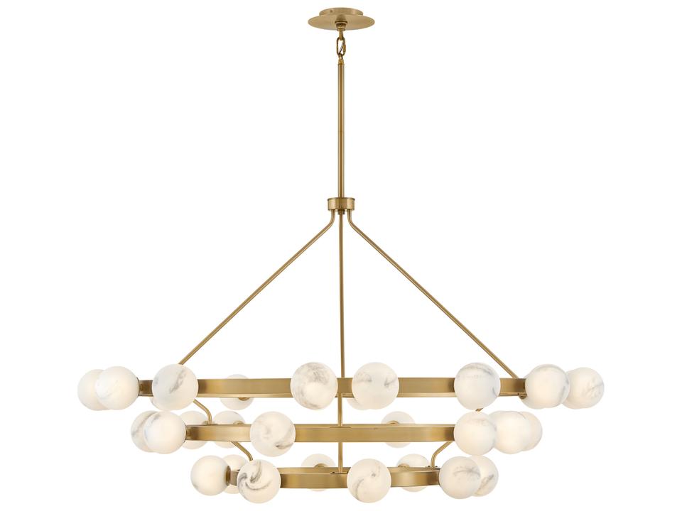 Selene 36-Light Multi-Tier Chandelier in Lacquered Brass