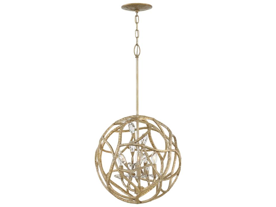Eve 3-Light Champagne Gold Crystal Candelabra Geometric Chandelier
