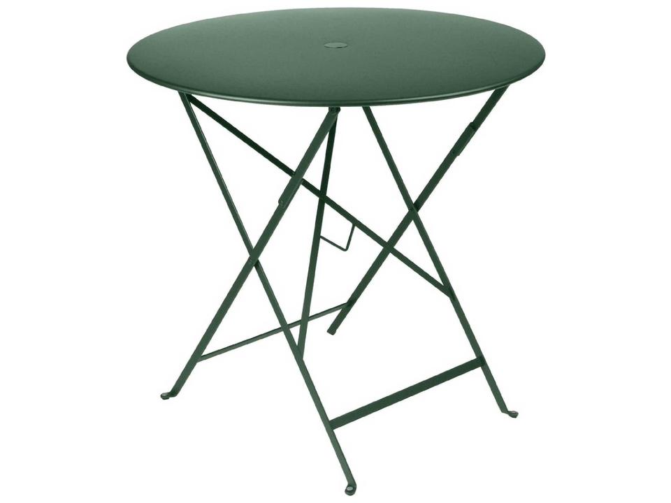 Bistro 30.5 Inch Round Folding Dining Table with Umbrella Hole