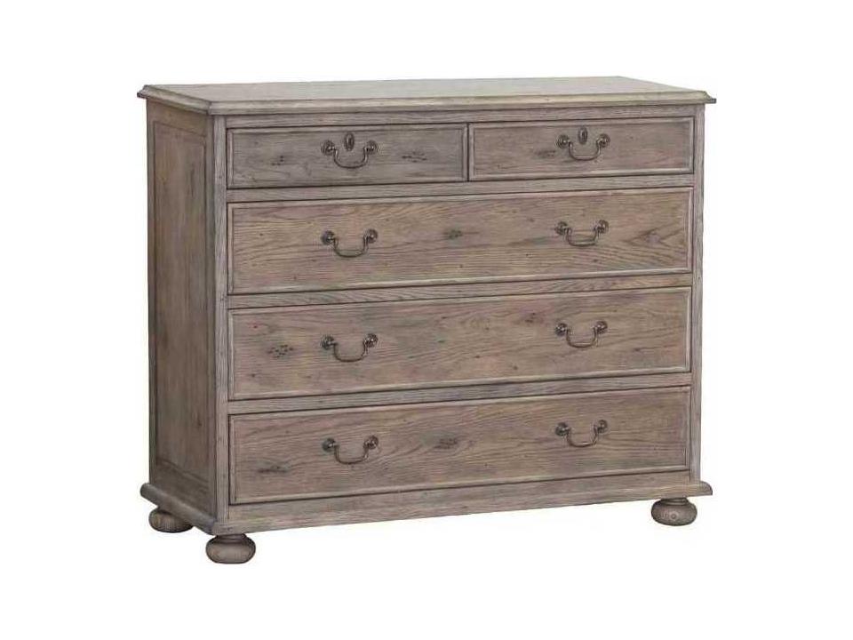 Arcadian Five Drawer Accent Chest in Burnished Oak Brown Wood