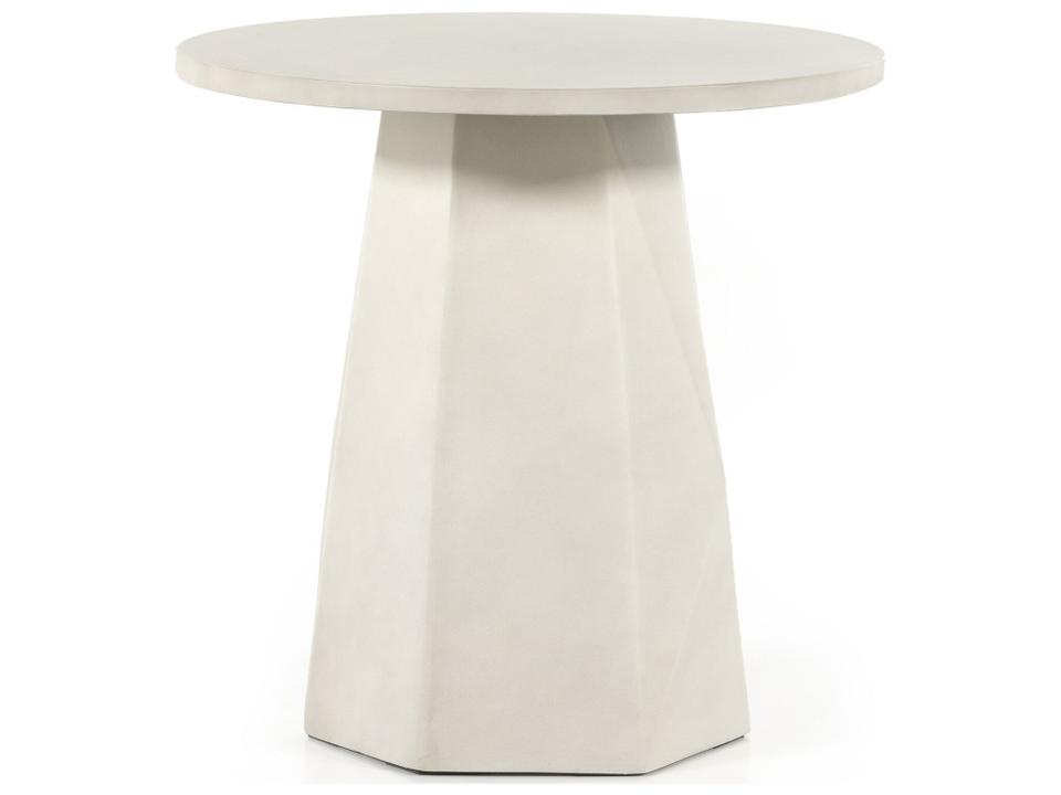 Bowman White Concrete Round End Table