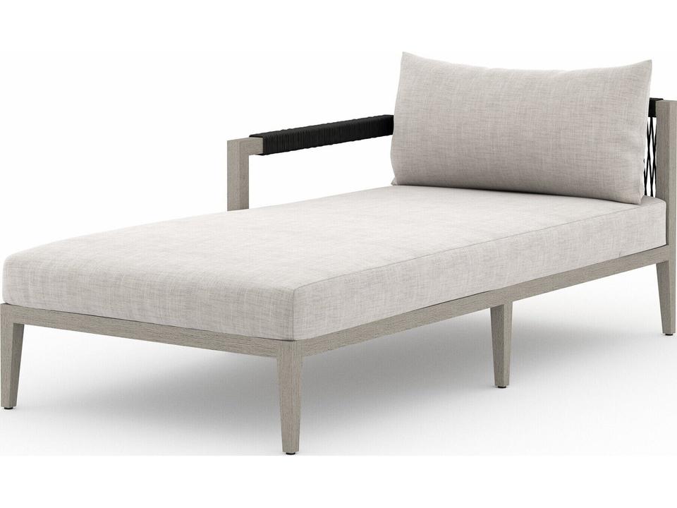 Solano Stone Grey / Weathered Grey / Dark Grey Rope Left Arm Facing Chaise Lounge