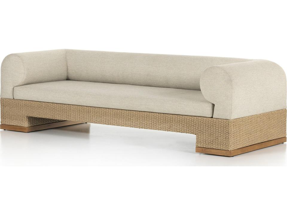 Solano Natural Teak / Natural Hyacinth Sofa with Faye Sand Cushion