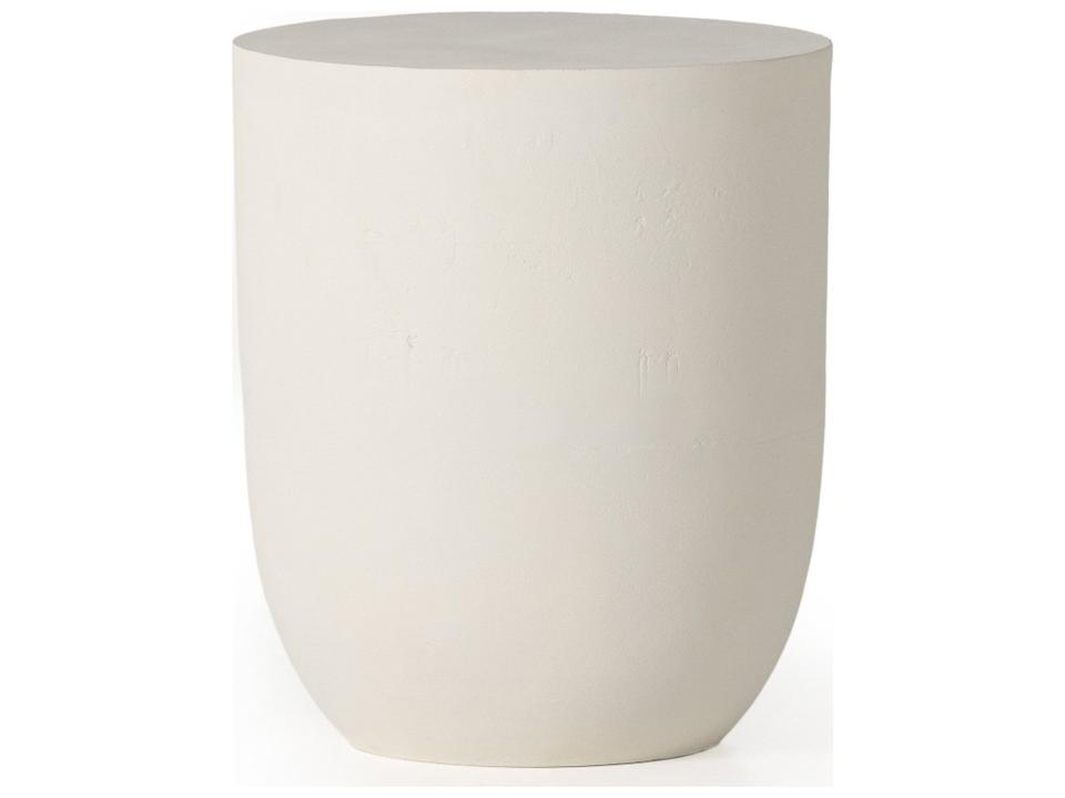 Marlow Basil Matte White Cast Aluminum Round Drink Table