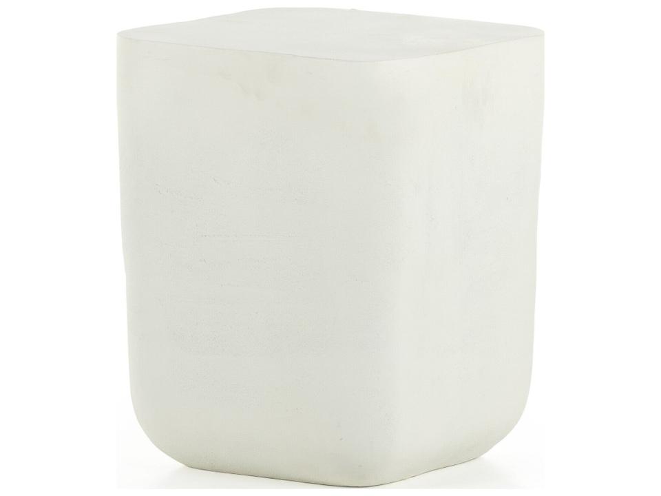 Basil Square Drink Table in Matte White