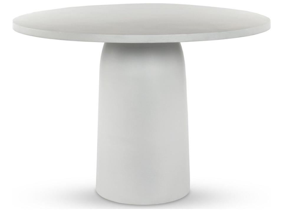 Basil 42-Inch Round Pedestal Dining Table in Matte White