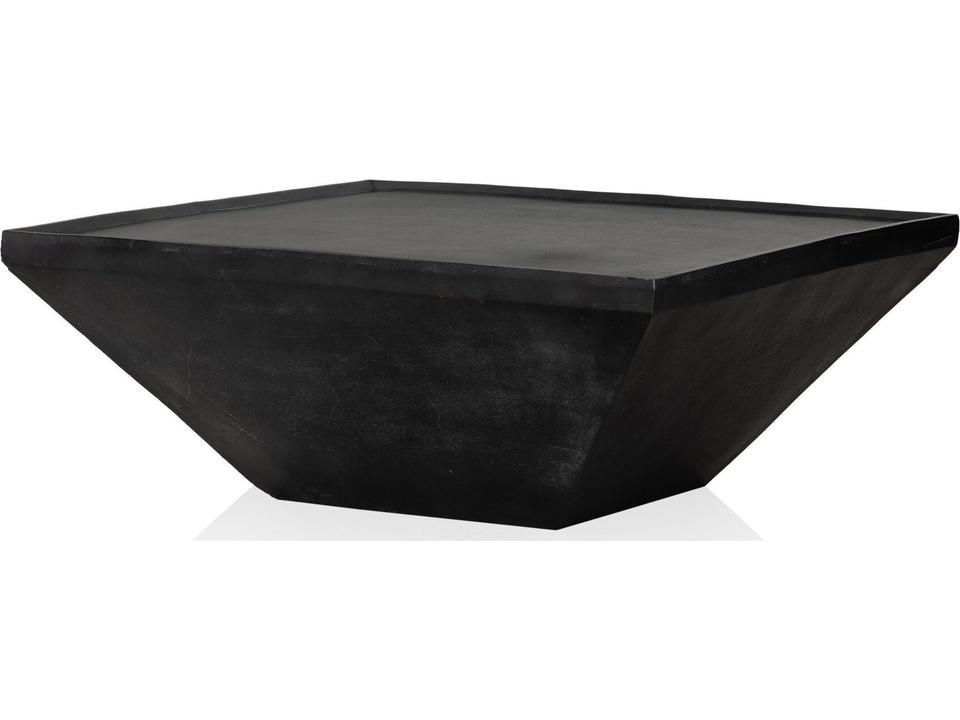 Drake 42-Inch Square Aluminum Coffee Table in Aged Grey