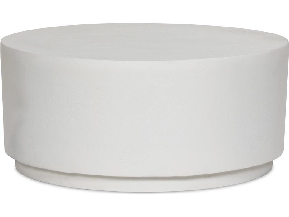 Javi Round Coffee Table in Matte White Cast Aluminum