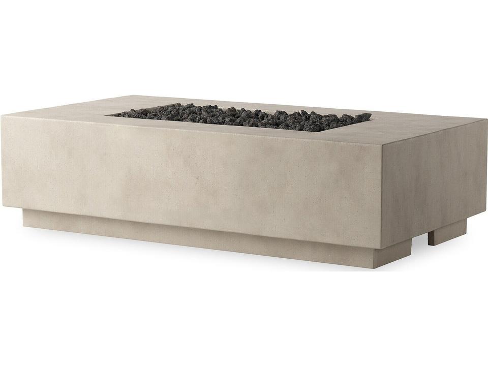 Falco Kenton Rectangular Fire Pit Table in Natural Concrete