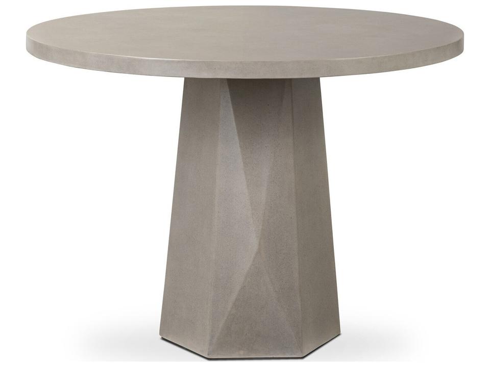 Bowman 42 Inch Round Concrete Dining Table in Grey
