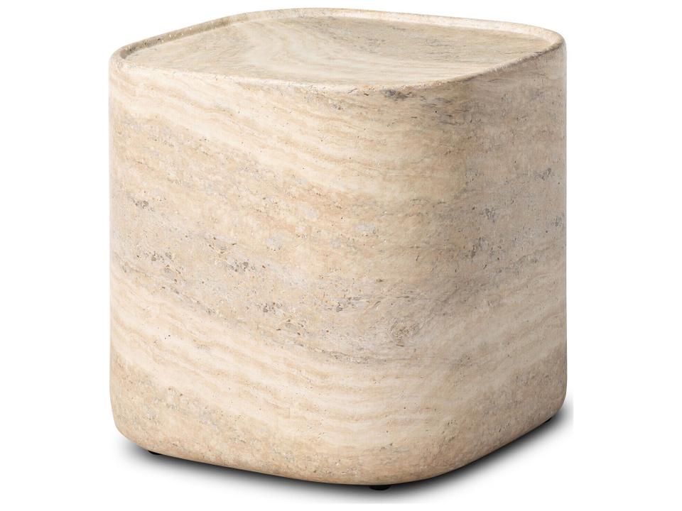 Manor End Table Textured Sandy Grey