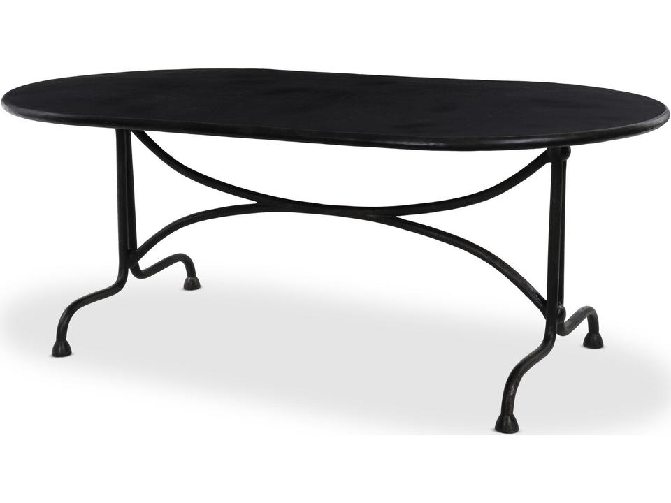 Lenoir 76-Inch Cast Aluminum Dining Table in Distressed Bronze