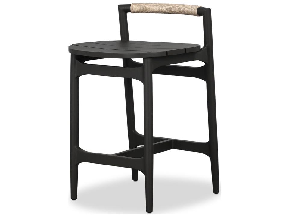 Baden Outdoor Metal Counter Stool in Vintage White