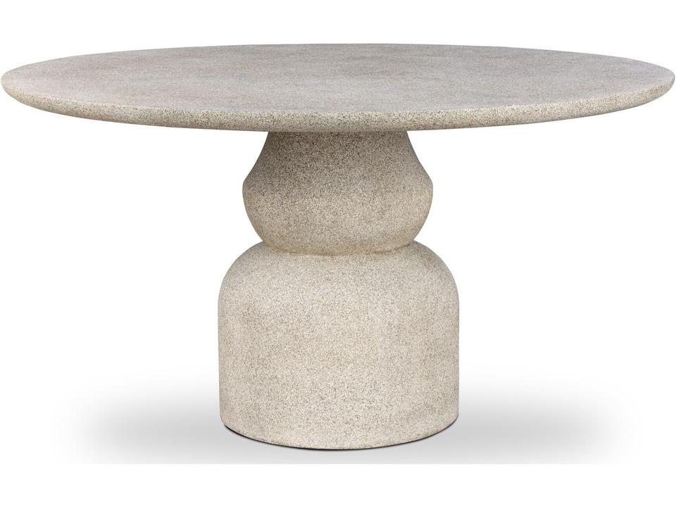 Faber 55-Inch Round Concrete Dining Table in Aged Natural