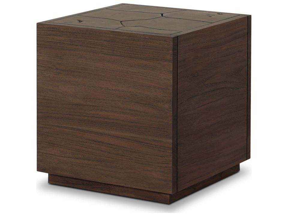 Ridge Square End Table Stained Saddle Brown