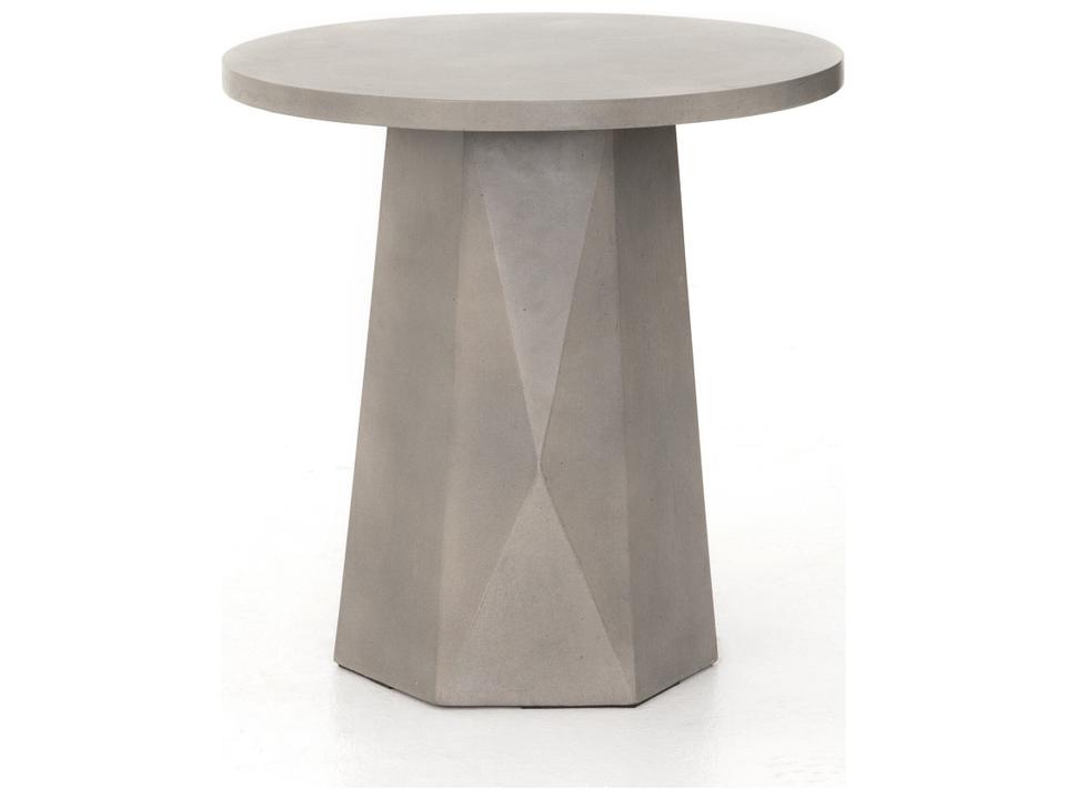 Thayer Bowman Concrete Round End Table in Grey Concrete