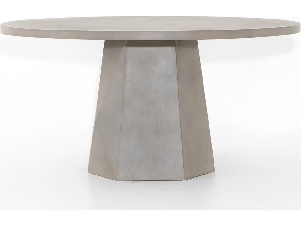 Bowman 60-Inch Round Dining Table in Grey Concrete