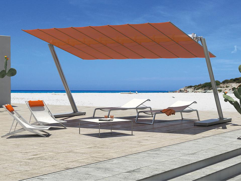 14 foot rectangular patio umbrella 14'10" Custom Umbrellas  GiantPatioUmbrellas opens and closes just like a round umbrella FIM Umbrellas FIM Flexy 8