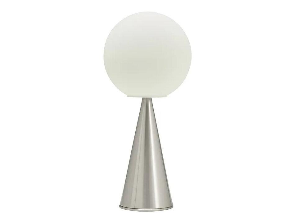 Bilia Nickel Frosted White Blown Glass Table Lamp