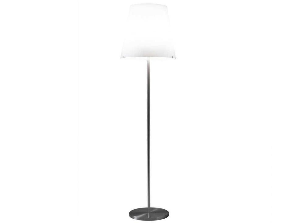 3247 Large Floor Lamp in Nickel with Frosted White Glass