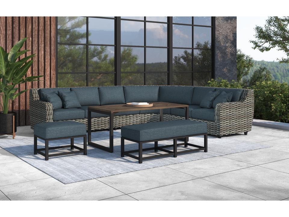 Veranda Classics Anesis 7-Piece Modular All-Weather Wicker Sectional Set in Linen Agave