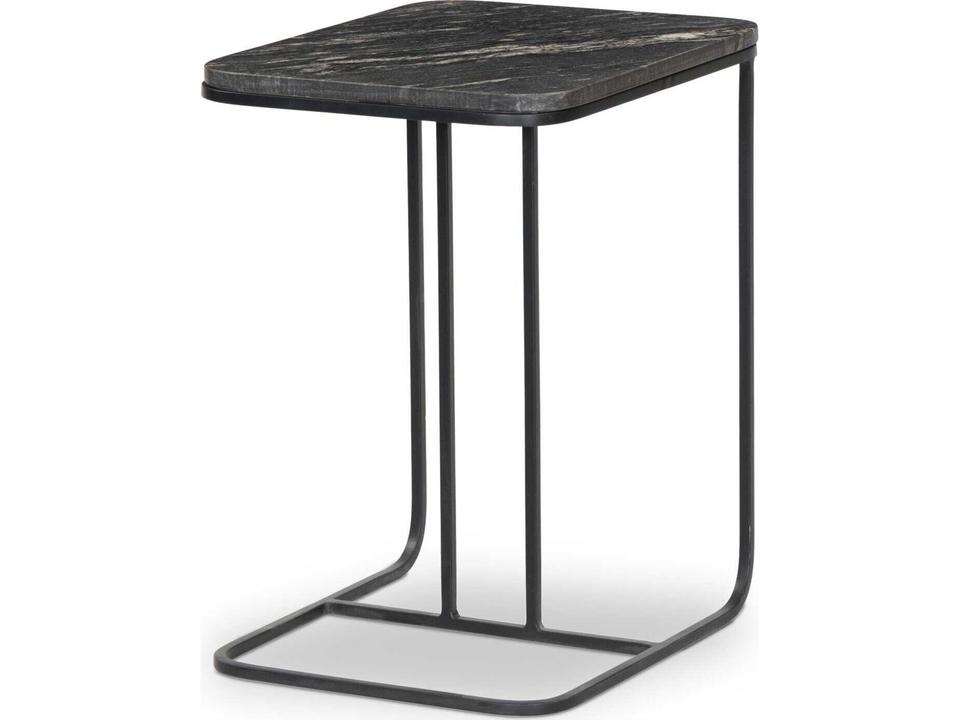 Marlow Adalley Polished Black Marble Rectangular Marble C Table
