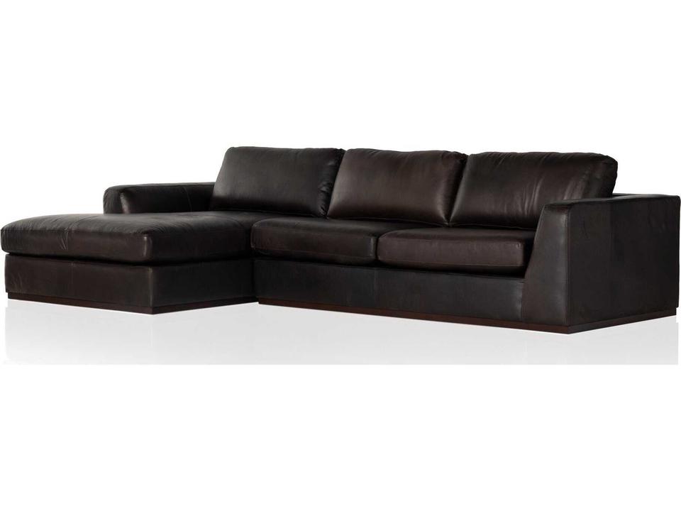 Centrale Colt 2-Piece Left Facing Heirloom Cigar Leather Sectional Sofa