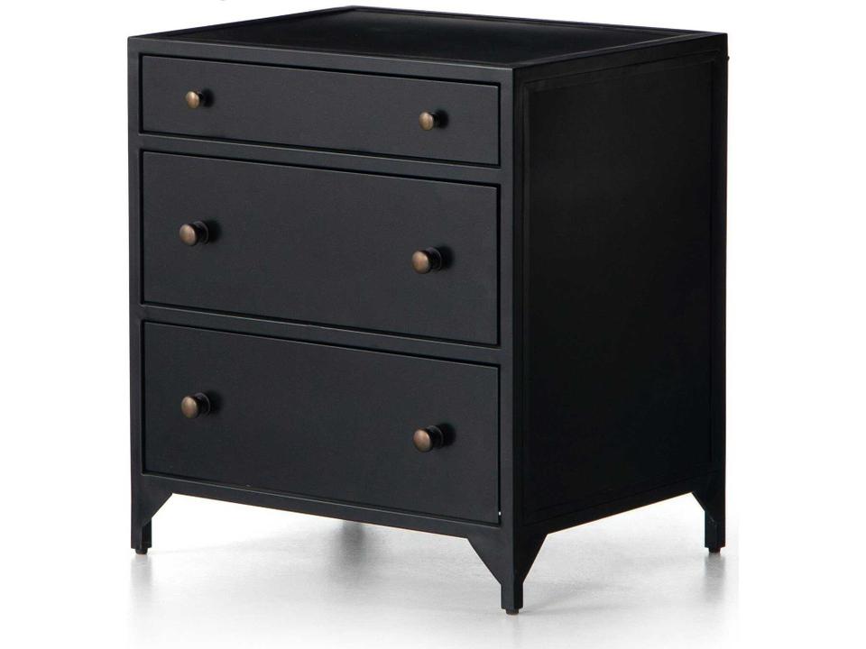 Belmont Storage Nightstand Black Iron