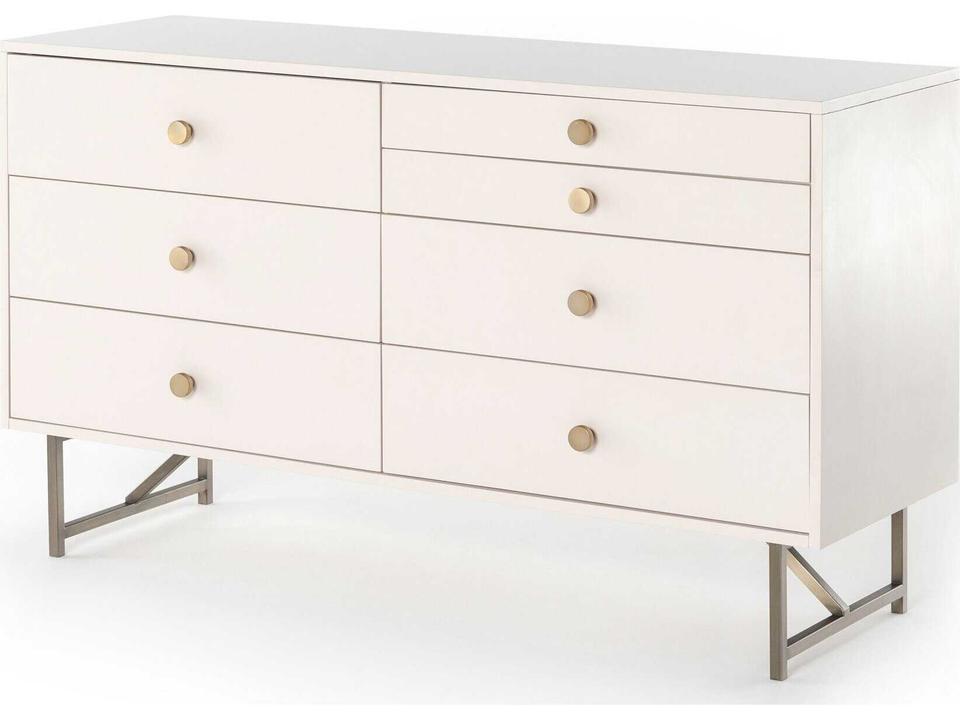 Belfast Van 7-Drawers White Hardwood Double Dresser