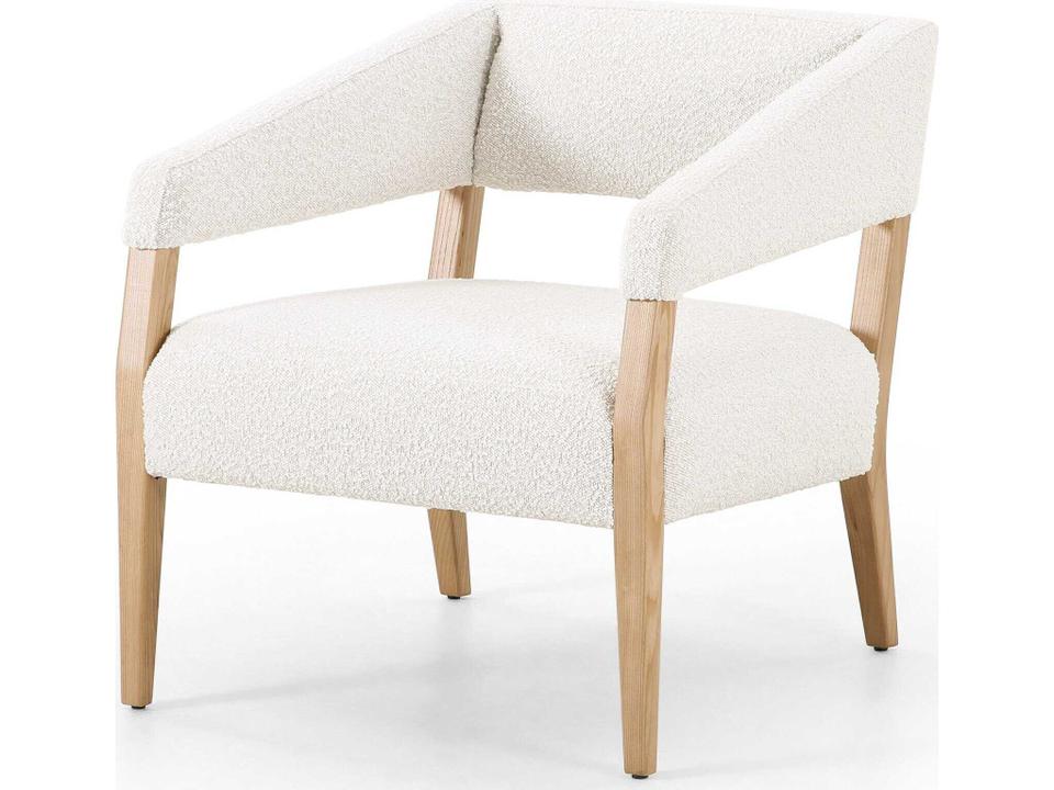 Abbott Gary White Fabric Accent Chair