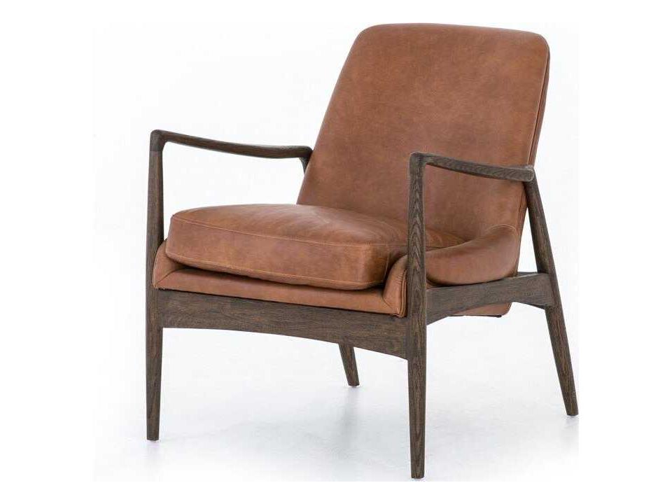 Braden Leather Accent Chair Ashford Mid-Century Modern