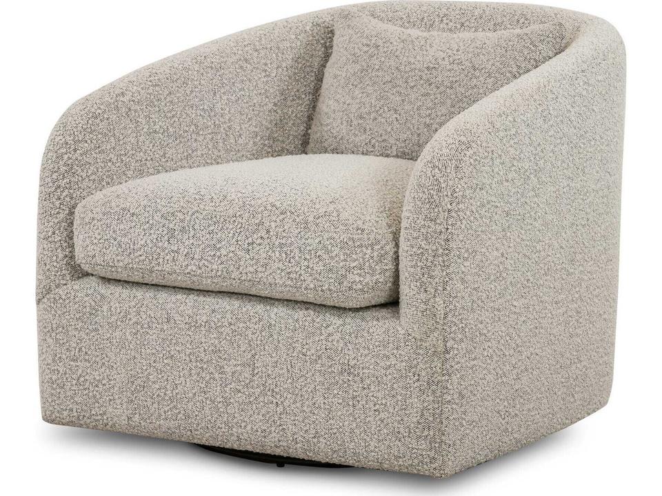 Farrow Topanga Swivel Accent Chair in Knoll Domino Cream Boucle