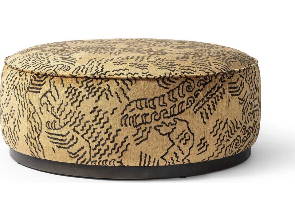 Westgate Sinclair Large Round Ottoman in Balkan Ochre Upholstery