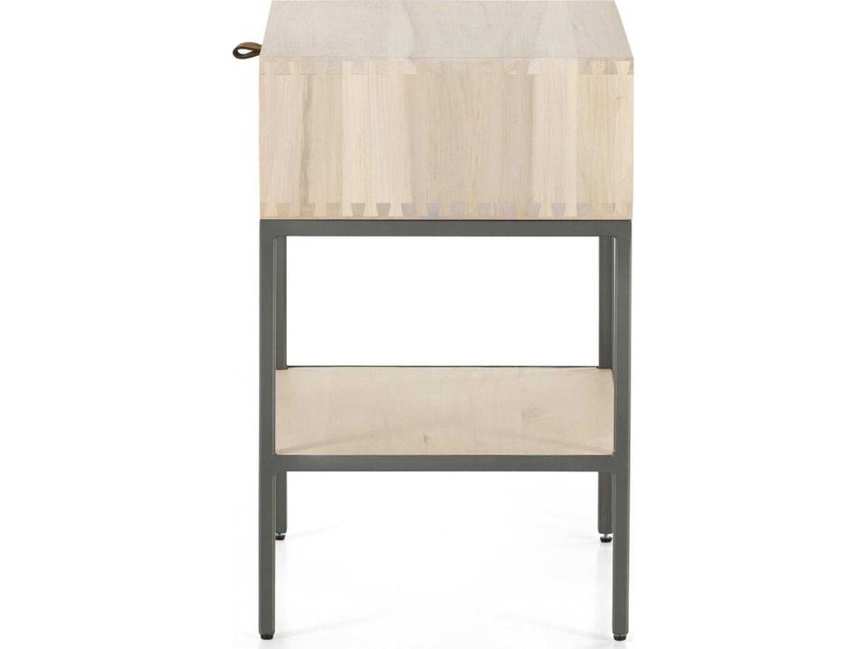 Globetrotter Trey Dove Poplar  Wood Nightstand