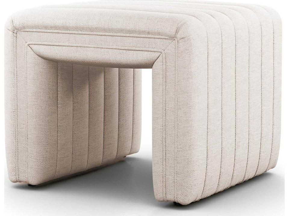 Augustine Upholstered Ottoman in Dover Crescent Performance Fabric